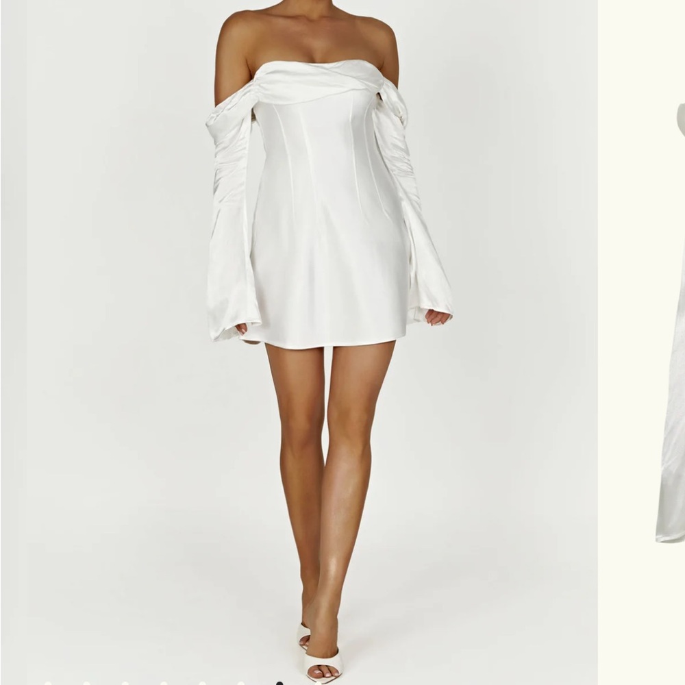 White satin Meshki dress